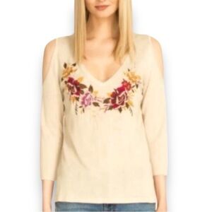 Johnny Was | Embroidered Cold Shoulder Sweater
